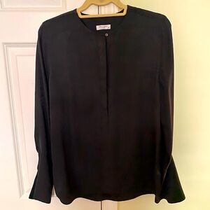 Equipment long sleeve black silk blouse size S/P